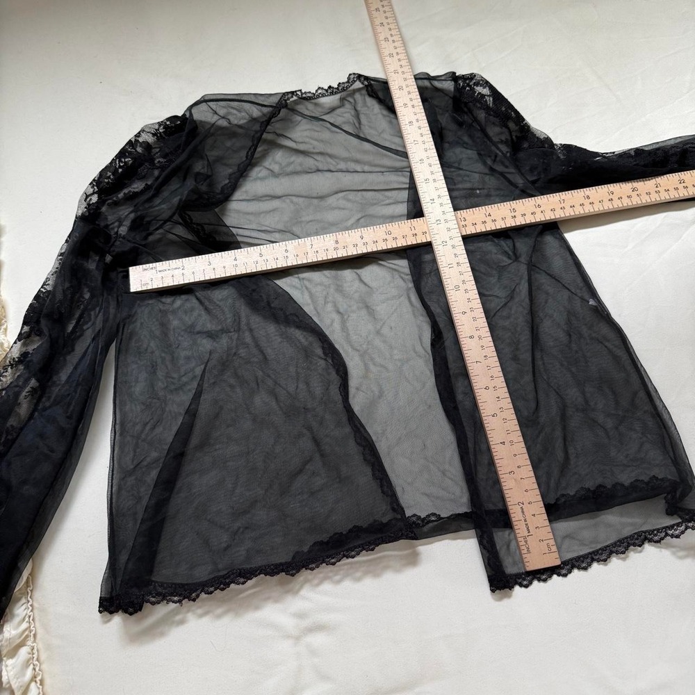 black lace jacket shrug  70s Fredericks of Hollywood - Picture 4 of 7